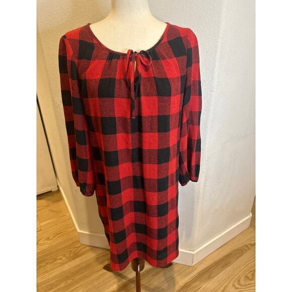 Madewell Black and Red Checkered Dress, Women’s Small - Picture 3 of 9